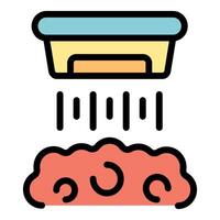Smoke detector detecting smoke with sensor icon vector outline