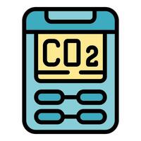 Portable co2 meter displaying carbon dioxide levels vector