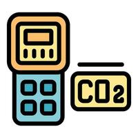 Digital carbon dioxide co2 meter showing level vector
