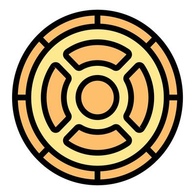 Round manhole cover icon for website or app design