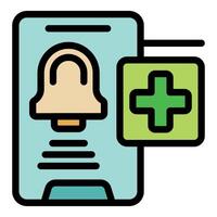 Online doctor appointment app showing bell notification icon vector