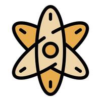 Atom icon representing physics and chemistry science vector