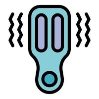 Electronic thermometer showing high temperature with waves icon vector