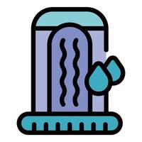 Water purification system working concept icon, outline style vector