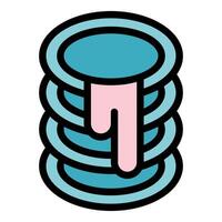 Stack of pancakes dripping with syrup icon vector illustration