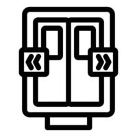 Train doors opening and closing icon showing platform edge vector