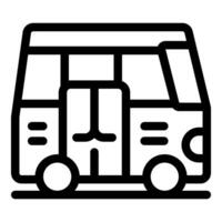 Passenger bus is arriving at the bus stop vector
