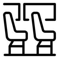 Passengers sitting on empty bus seats icon outline vector