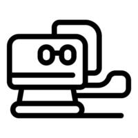 Computer vision concept showing computer wearing glasses icon vector
