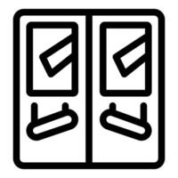 Train passenger seats with folded table and window icon vector