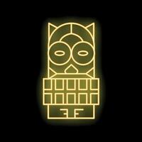 Glowing neon line easter island statue icon isolated on black background vector