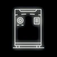 Glowing neon icon of a modern washing machine for laundry service vector