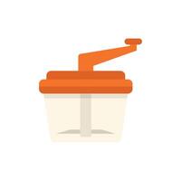 Manual food chopper with handle for chopping vegetables and ingredients vector