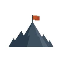 Red flag waving on top of mountain peak showing success vector