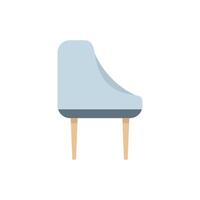 Modern armchair with upholstered backrest and wooden legs on white background vector
