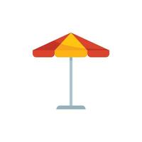 Red and yellow beach umbrella providing shade on the beach vector