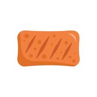 Grilled salmon fillet lying isolated on white background vector