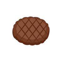 Grilled burger patty showing crosshatch pattern from grill vector