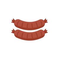 Two grilled sausages are lying next to each other vector