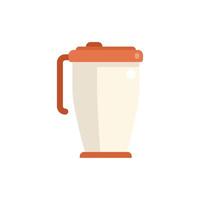 Reusable water bottle with handle and lid for hiking and camping vector