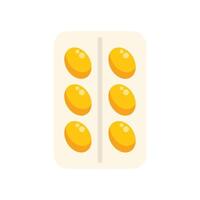 Blister pack containing round yellow vitamins or pills vector