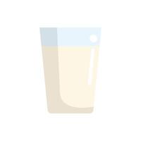Glass containing milk being poured with splash and copy space vector