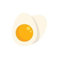 Peeled boiled egg showing yolk and white in flat design style vector