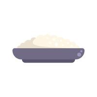 Large portion of cottage cheese resting on plate side view vector