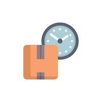 Clock showing scheduled delivery time for a package vector