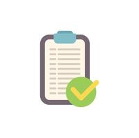 Clipboard showing check mark for successful task completion vector