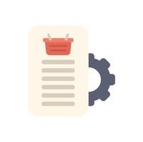 Shopping list automation system optimization process icon vector