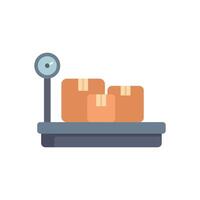 Warehouse scale displaying weight of cardboard boxes vector