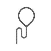 Simple gray balloon floating with string icon vector