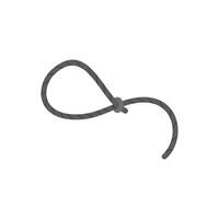 Tight knot forming a loop on a dark rope on white background vector