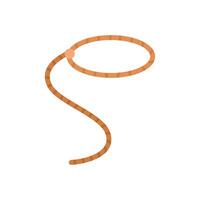 Brown leather lasso forming loop on white background vector