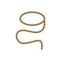 Brown lasso lying on the ground forming a loop vector