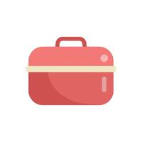 Red lunchbox closed and ready for lunch break vector