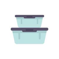 Two empty transparent plastic food storage containers stacked on top of each other vector