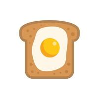 Fried egg sunny side up sitting on toast for breakfast vector
