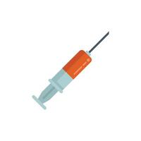 Syringe filled with red liquid for injection vector