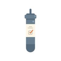 Medical test tube displaying check mark indicating successful examination vector