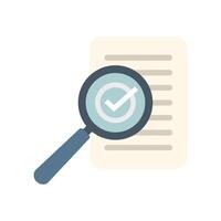 Magnifying glass validating document with check mark symbol vector