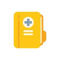 Medical record file folder icon representing healthcare data vector
