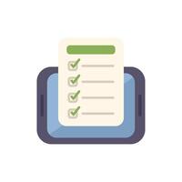 Mobile phone displaying checklist for task management and organization vector