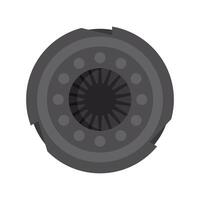 Old damaged car clutch disc with friction lining isolate on white background vector