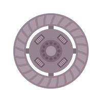 Round clutch plate with friction lining and hub isolated on white background vector