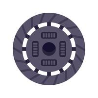 Car clutch disc showing working surface with friction lining vector