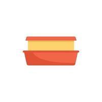 Empty plastic food container with lid open side view vector