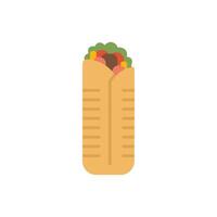 Shawarma with visible filling is standing upright vector