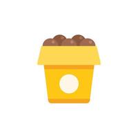 Cardboard bucket full of chocolate balls with blank label for branding vector